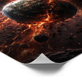 Poster Planète monstrueuse mangeant un monde condamné (Coin)
