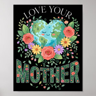 Poster Planète Nature Femmes Maman Aimez Votre Mère Jour
