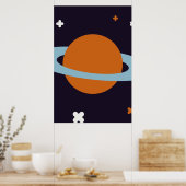 Poster Planète orbite univers étoile galaxie (Cuisine)