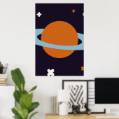 Poster Planète orbite univers étoile galaxie (Bureau à domicile)