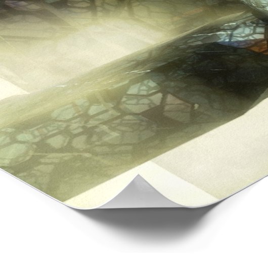 Poster Planète spatiale et alien (Coin)