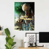 Poster Planète spatiale et alien (Bureau à domicile)