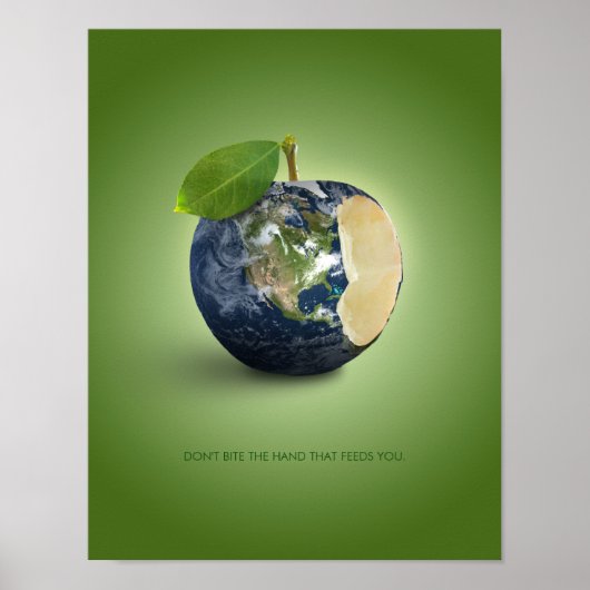 Poster Planète Terre Apple De l'environnement (Devant)