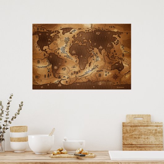 Poster Planète Terre - Inversé (Pas de texte) (Cuisine)