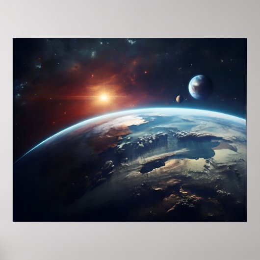 Poster Planète terrestre de l'espace (Devant)