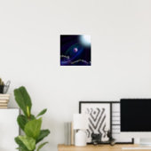 Poster Planètes dans la peinture numérique spatiale (Bureau à domicile)