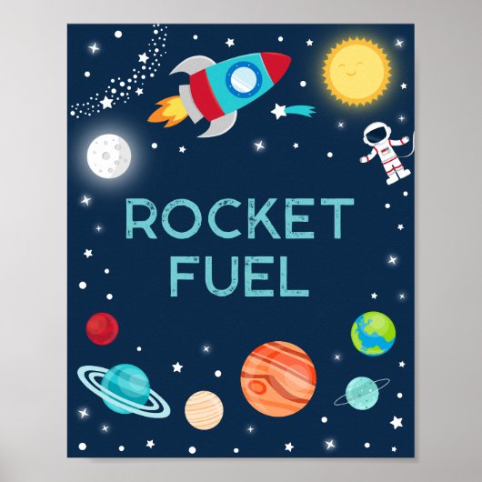 Poster Planètes d'astronautes de fusée (Devant)