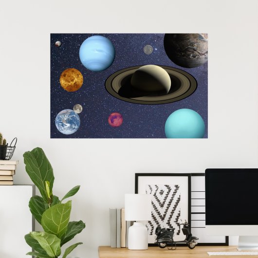 Poster Planètes du système solaire (Bureau à domicile)