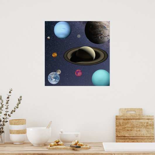 Poster Planètes du système solaire (Cuisine)