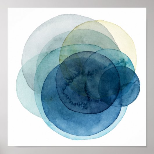 Poster Planètes en évolution - Cercles d'aquarelle (Devant)