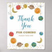 Poster Planètes Espace Galaxie Merci d'être venu (Devant)