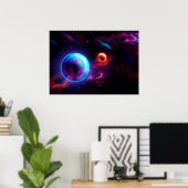 Poster Planètes Galaxie spatiale (Bureau à domicile)