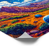 Poster Planètes lunaires galaxie (Coin)