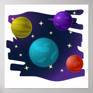 Poster Planètes Rétro