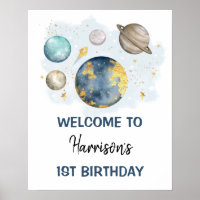 Planètes spatiales Galaxy Boy Accueil d'anniversai
