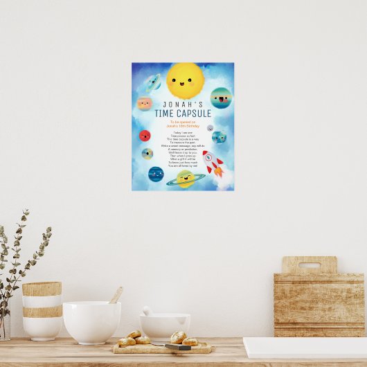 Poster Planètes spatiales Rocket Bateau Temps Capsule (Cuisine)