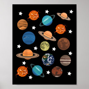 Poster Planètes Stars Lune Système Solaire Costume Hallow