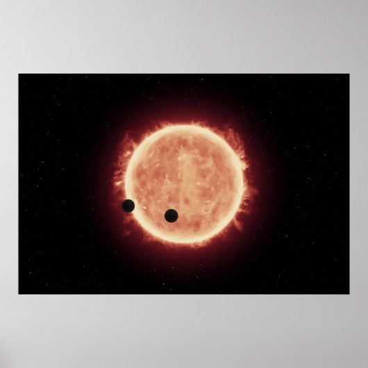 Poster Planètes Transitant Red Nwarf Star Dans Trappist-1 (Devant)