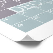 Poster Planificateur annuel vertical de calendrier coloré (Coin)