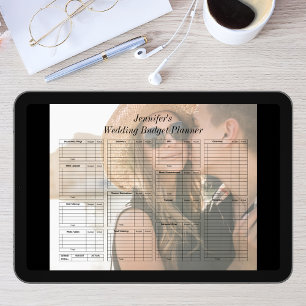 Poster planificateur de budget de mariage photo numérique