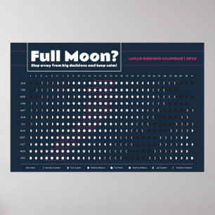 Poster Planificateur de phases lunaires pour une meilleur