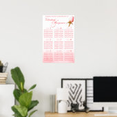 Poster Planificateur de table de mariage à bouton de rose (Bureau à domicile)