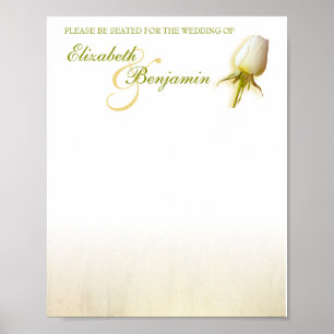 Poster Planificateur de table de mariage à bud de rose bl