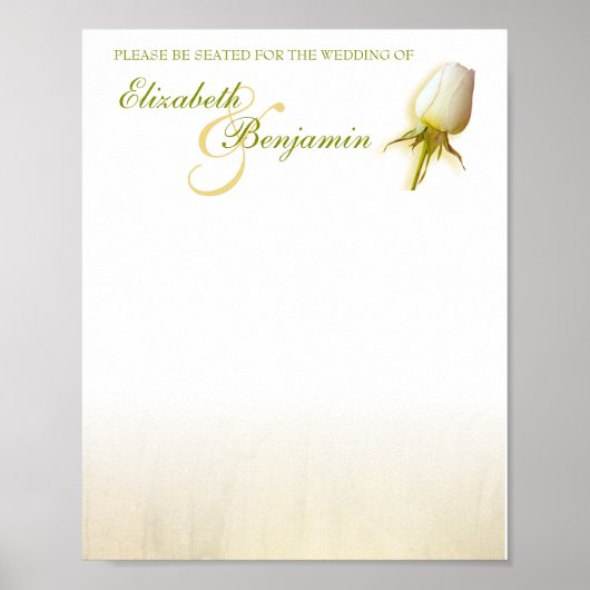 Poster Planificateur de table de mariage à bud de rose bl (Devant)