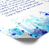 Poster Planificateur de table de mariage assis art bleu 1 (Coin)