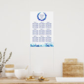 Poster Planificateur de table de mariage assis art bleu 1 (Cuisine)