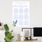 Poster Planificateur de table de mariage bleu 1-8 (Bureau à domicile)