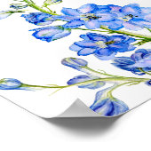 Poster Planificateur de table de mariage bleu Delphinium (Coin)