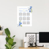 Poster Planificateur de table de mariage bleu Delphinium (Bureau à domicile)