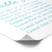 Poster Planificateur de table de mariage coquille de clam (Coin)