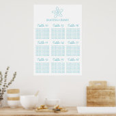 Poster Planificateur de table de Mariage de mer 10-18 (Cuisine)