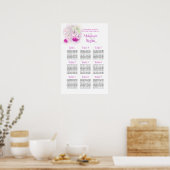 Poster Planificateur de table de mariage fuchsia violet 1 (Cuisine)