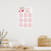 Poster Planificateur de table de mariage rose fuchsia rou (Cuisine)