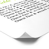 Poster Planificateur de tables de mariage avec feuillage  (Coin)