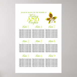 Poster Planificateur de tables de mariage avec feuillage