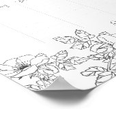 Poster Planificateur hebdomadaire dessin à la main fleurs (Coin)