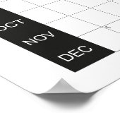 Poster Planificateur noir et blanc pour grand mur 2026 (Coin)