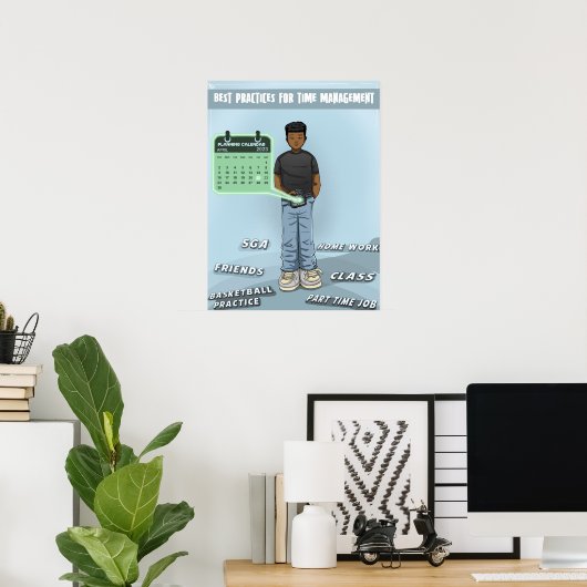 Poster Planification et gestion du temps (Matte) (Bureau à domicile)