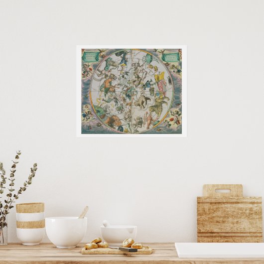 Poster Planisphère céleste montrant les signes du Zod (Cuisine)