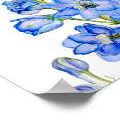 Poster Planneur de table de Mariage bleu Delphinium (Coin)