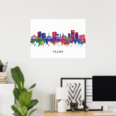 Poster Plano Texas Skyline (Bureau à domicile)