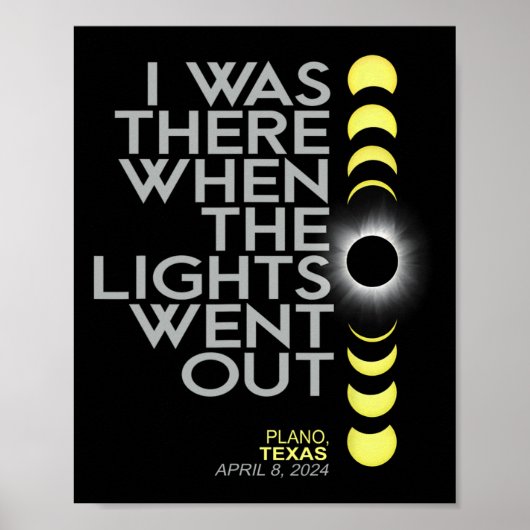 Poster Plano Texas Total Solar Eclipse 2024 (Devant)