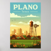 Poster Plano Texas vintage (Devant)