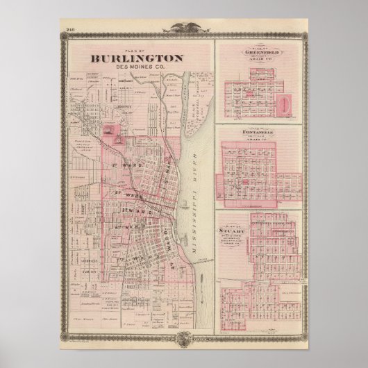 Poster Plans de Burlington, Greenfield (Devant)