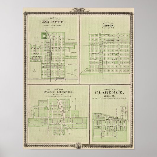 Poster Plans de DeWitt, Tipton (Devant)
