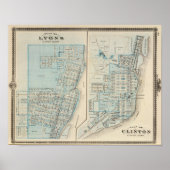 Poster Plans de Lyons et Clinton, Comté de Clinton (Devant)